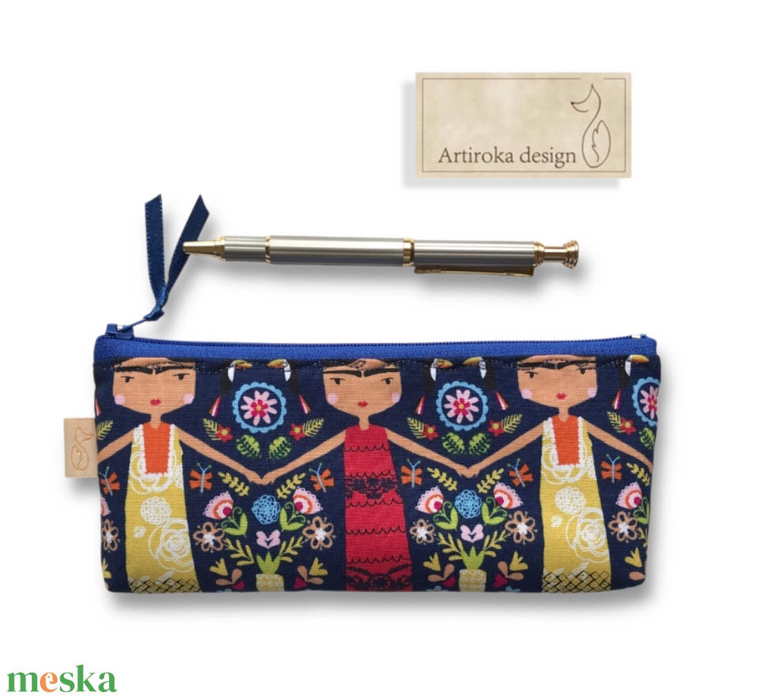 Frida Kahlo mintás  prémium tolltartó neszesszer, szemüvegtok  - Artiroka design - táska & tok - neszesszer - Meska.hu