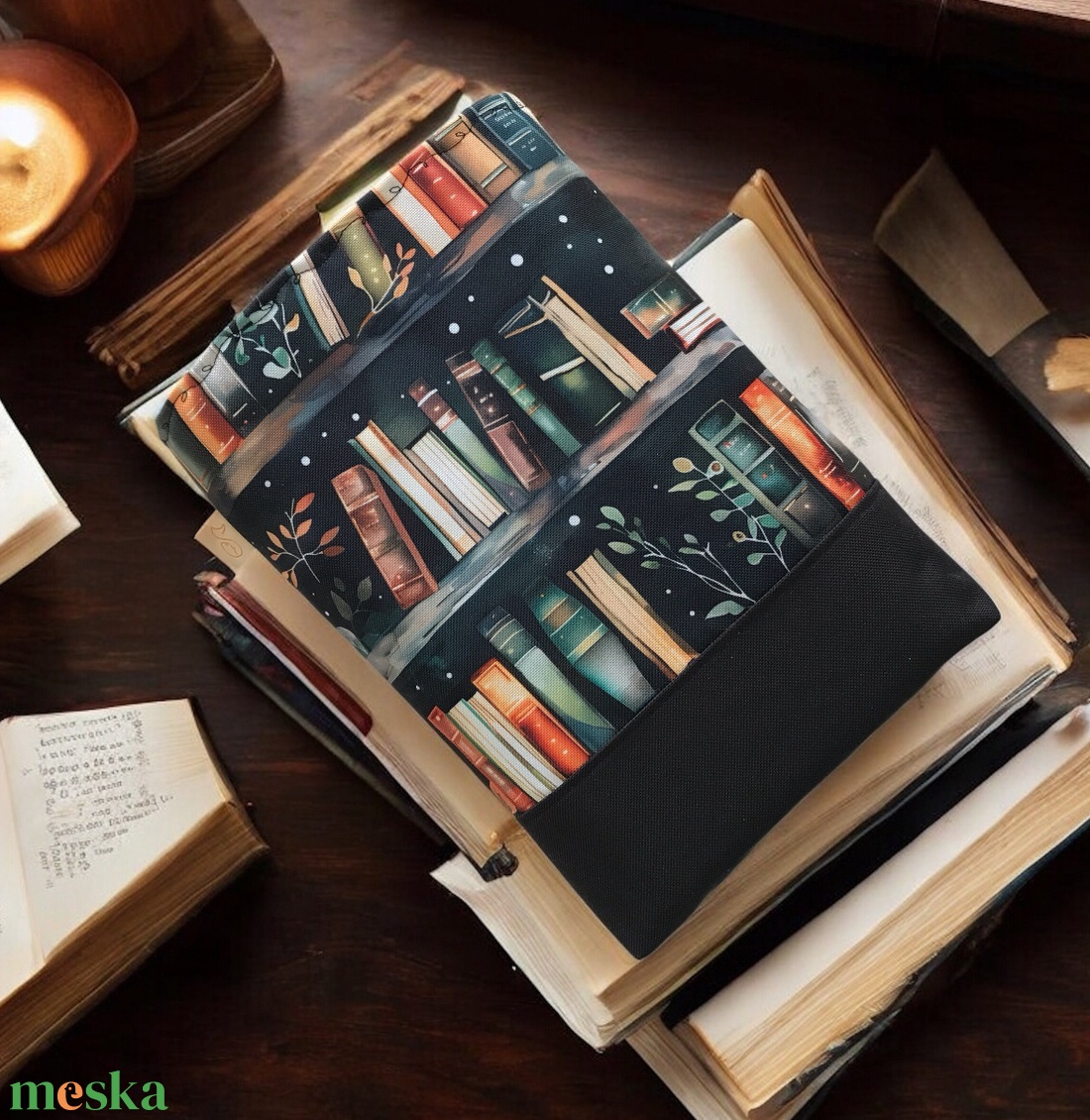 Vízálló könyvtok könyvespolc mintával  - Artiroka design - könyv & zene - könyvtok - Meska.hu