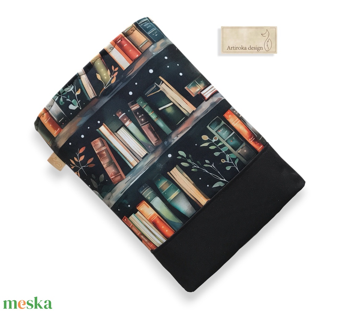 Vízálló könyvtok könyvespolc mintával  - Artiroka design - könyv & zene - könyvtok - Meska.hu