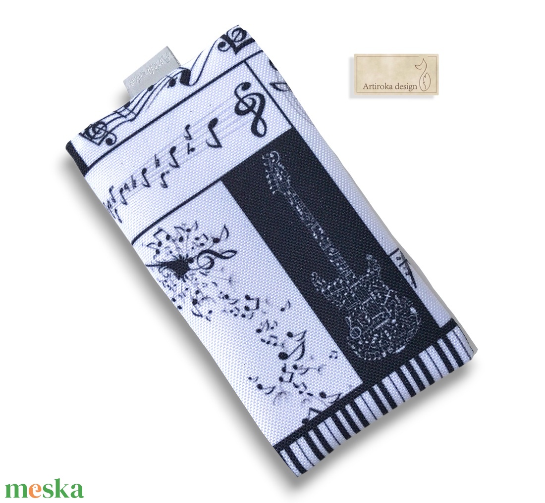 Zsebkendőtartó gitár és hangjegyek mintával - Artiroka design - táska & tok - pénztárca & más tok - zsebkendőtartó tok - Meska.hu Zsebkendőtartó gitár és hangjegyek mintával - Artiroka design - táska & tok - pénztárca & más tok - zsebkendőtartó tok - Meska.hu