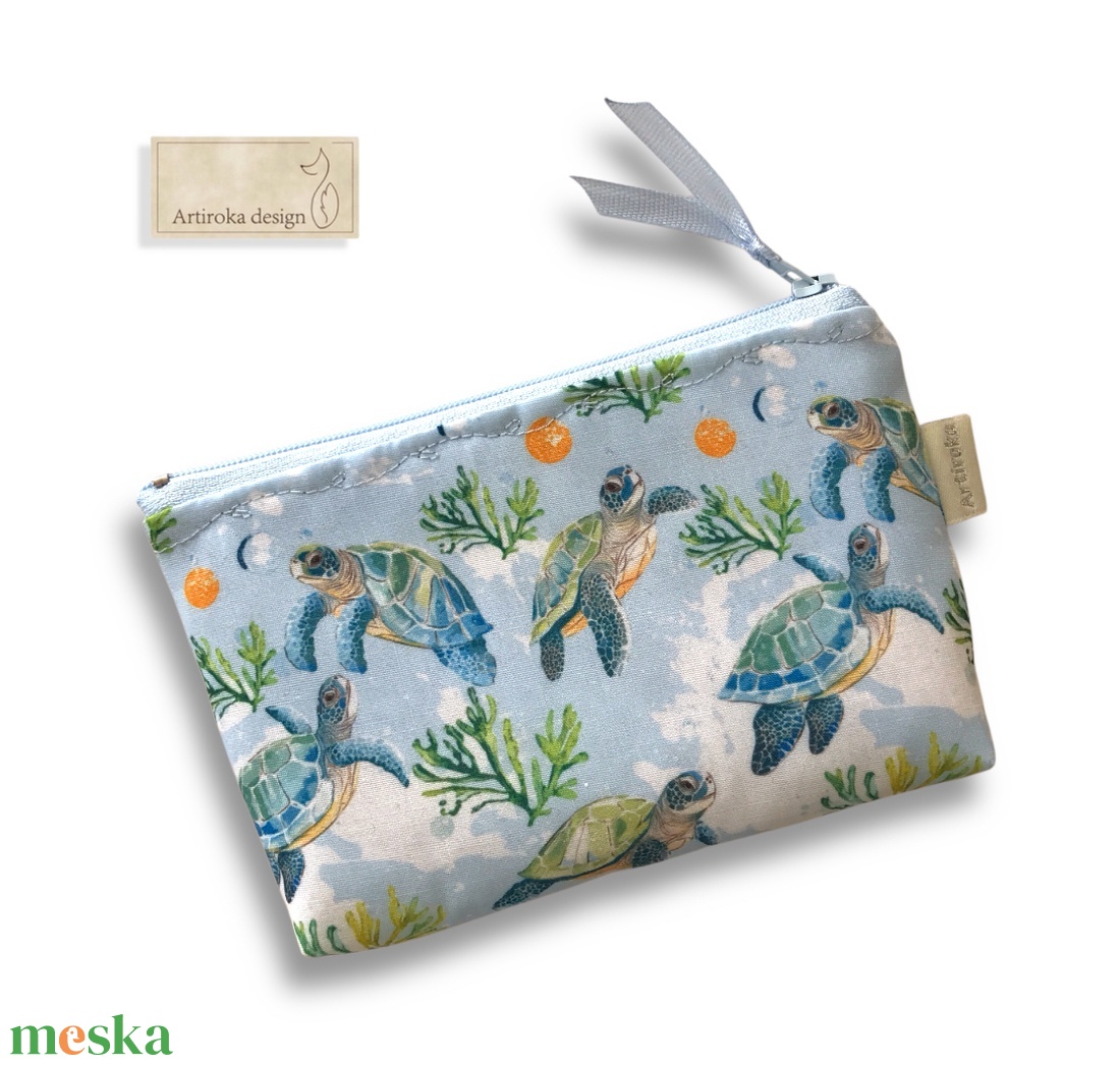 Teknős mintás prémium zsebkendő tartó  -  Artiroka design - táska & tok - pénztárca & más tok - zsebkendőtartó tok - Meska.hu