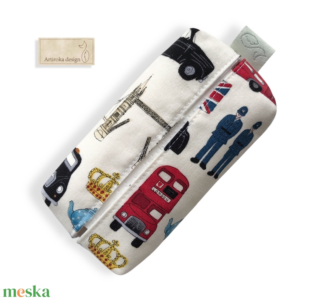 London mintás,  PRÉMIUM papírzsebkendő tartó - Artiroka design  - táska & tok - pénztárca & más tok - zsebkendőtartó tok - Meska.hu