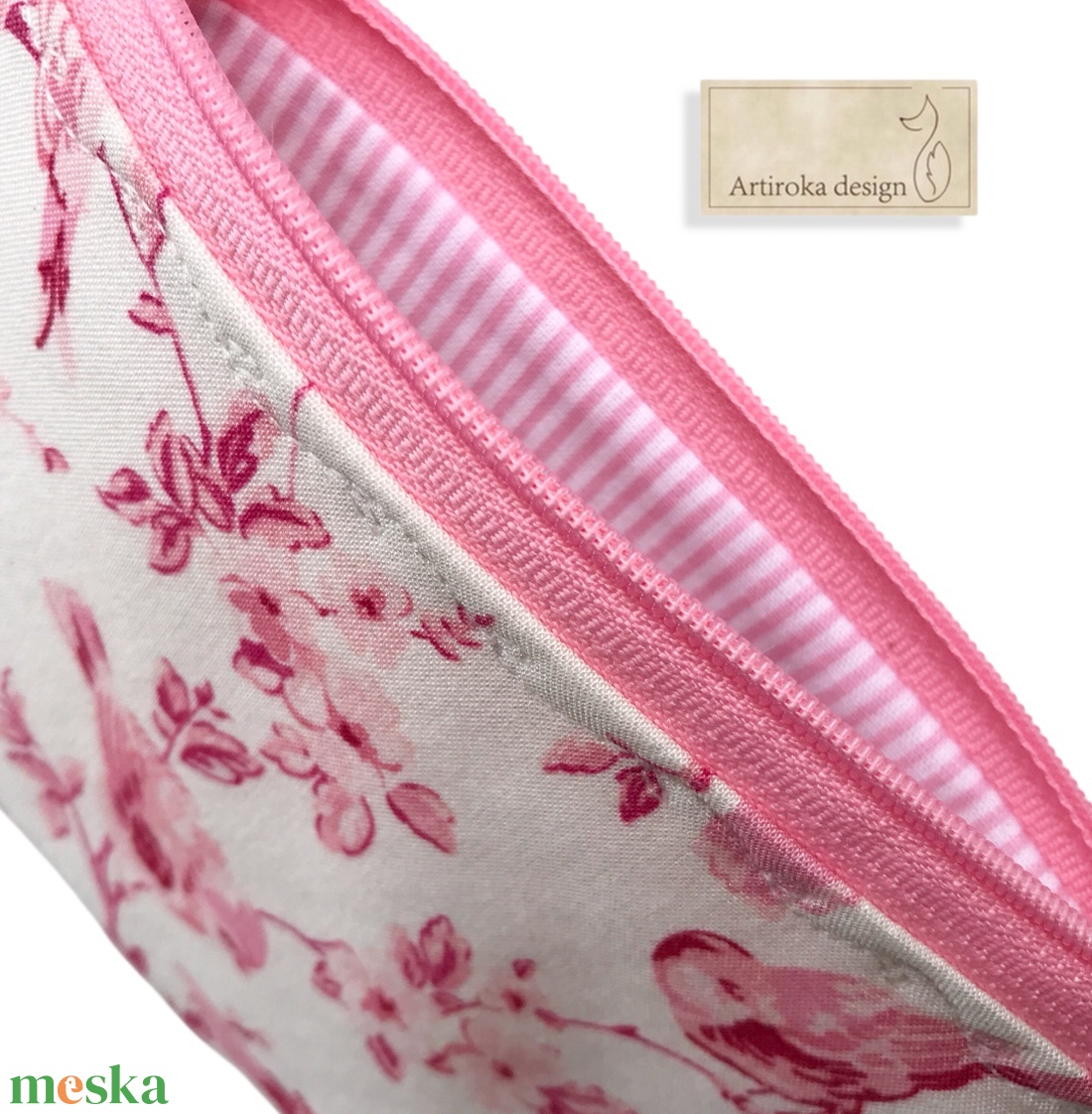 Őszi madárdal mintás, PRÉMIUM pamut, papírzsebkendő tartó - Artiroka design - táska & tok - pénztárca & más tok - kártyatartó & irattartó - Meska.hu