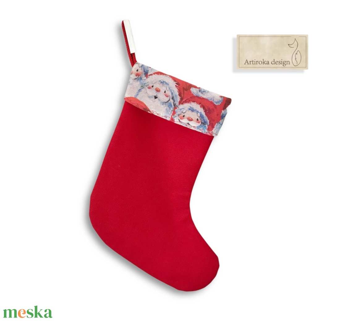 Mikulás csizma NAGY MÉRETBEN, piros  színben - Artiroka design - karácsony - mikulás - mikulás csizma és zokni - Meska.hu