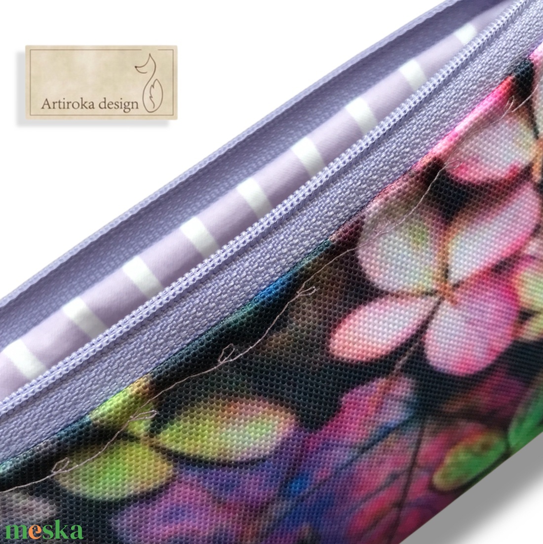 Őszi hortenzia virágos VÍZÁLLÓ  irattartó vagy tolltartó neszesszer, szemüvegtok - Artiroka design - táska & tok - neszesszer - Meska.hu