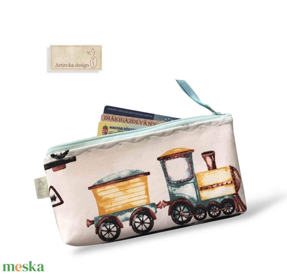 Vonat mintás tolltartó neszesszer vagy szemüvegtok  - Artiroka design - táska & tok - neszesszer - Meska.hu