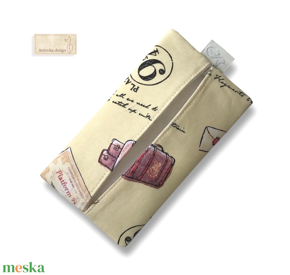 Harry Potter - Hogwarts Expressz, 9 3/4 vágány  - mintás PRÉMIUM pamut zsebkendő tartó  - táska & tok - pénztárca & más tok - zsebkendőtartó tok - Meska.hu