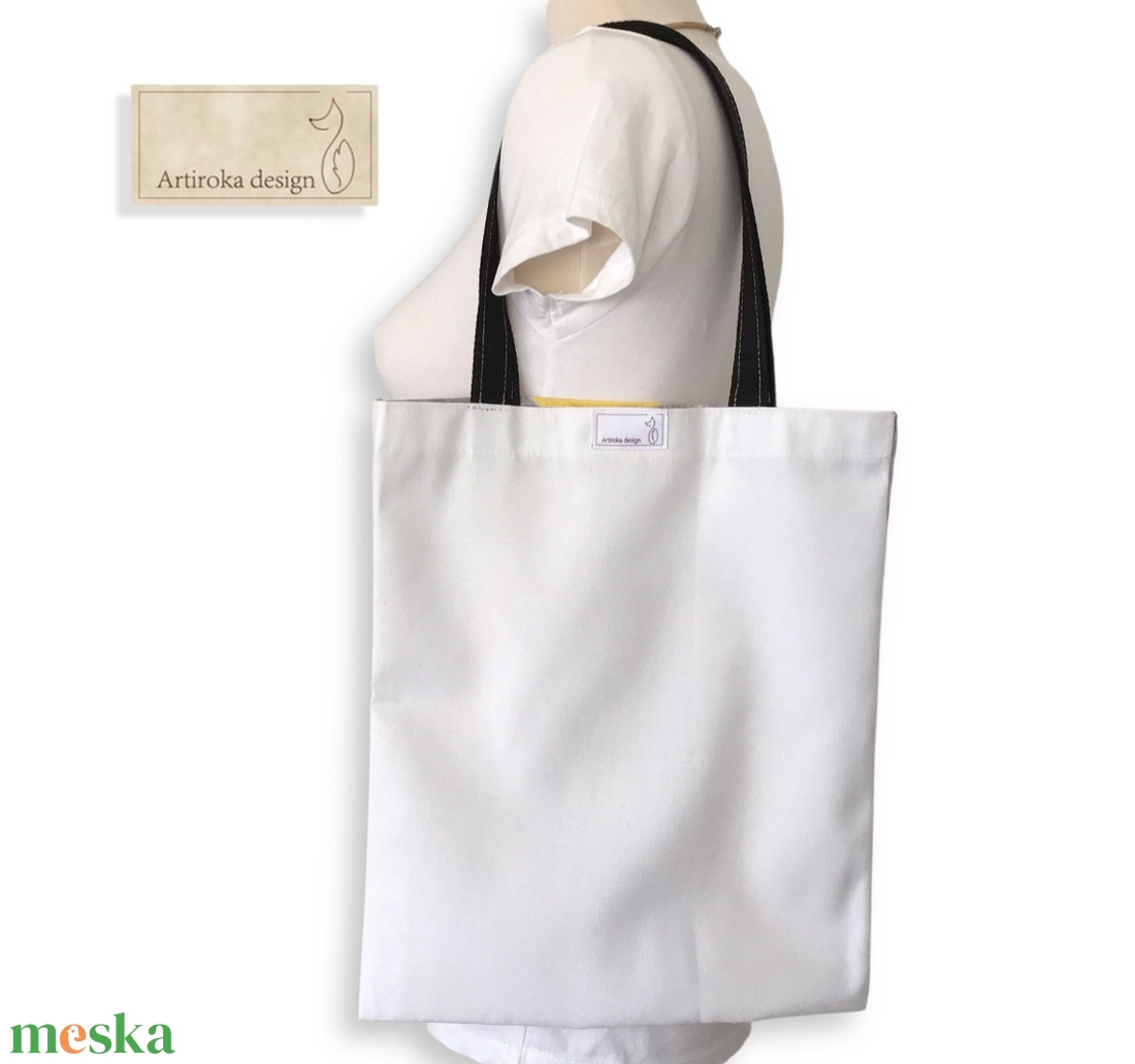 Kacsás festményemről készült egyedi válltáska -  Shopper - Artiroka design - táska & tok - bevásárlás & shopper táska - shopper, textiltáska, szatyor - Meska.hu
