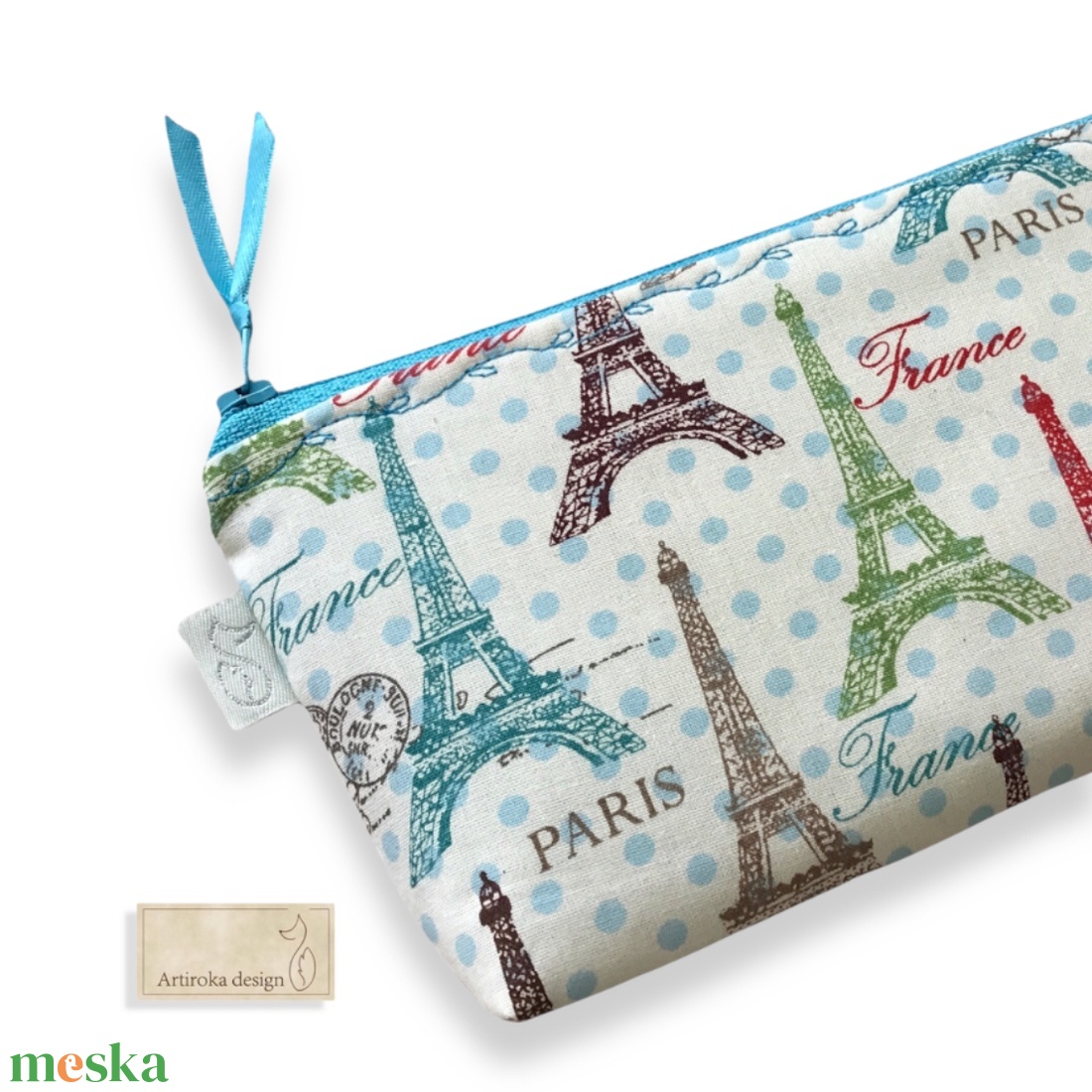 Párizs, Eiffel torony mintás irattartó pénztárca vagy tolltartó neszesszer, szemüvegtok - Artiroka design - táska & tok - neszesszer - Meska.hu