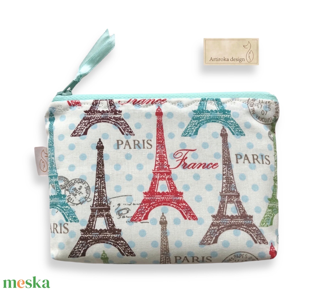 Párizs, Eiffel torony mintás irattartó pénztárca vagy tolltartó neszesszer, szemüvegtok - Artiroka design - táska & tok - neszesszer - Meska.hu
