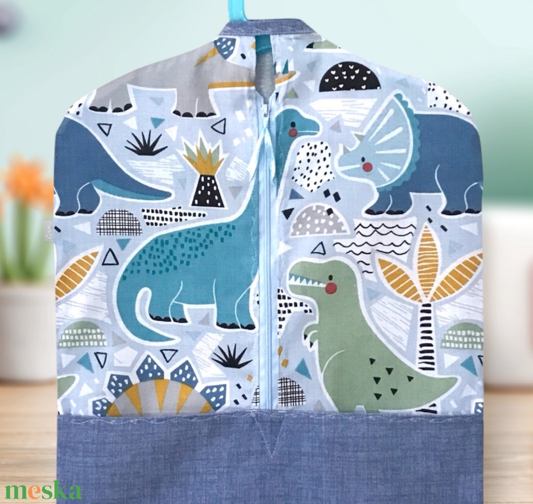 Dinó - dinoszaurusz mintás pamut ÓVODAI / OVIS ZSÁK akár szettben is  - Artiroka design - játék & sport - ovis felszerelés - ovis zsák - Meska.hu