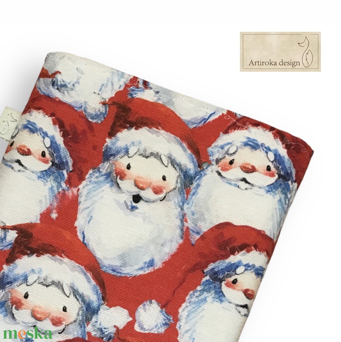 Vidám mikulás mintás könyvtok vagy e-book tok - Artiroka design - könyv & zene - könyvtok - Meska.hu