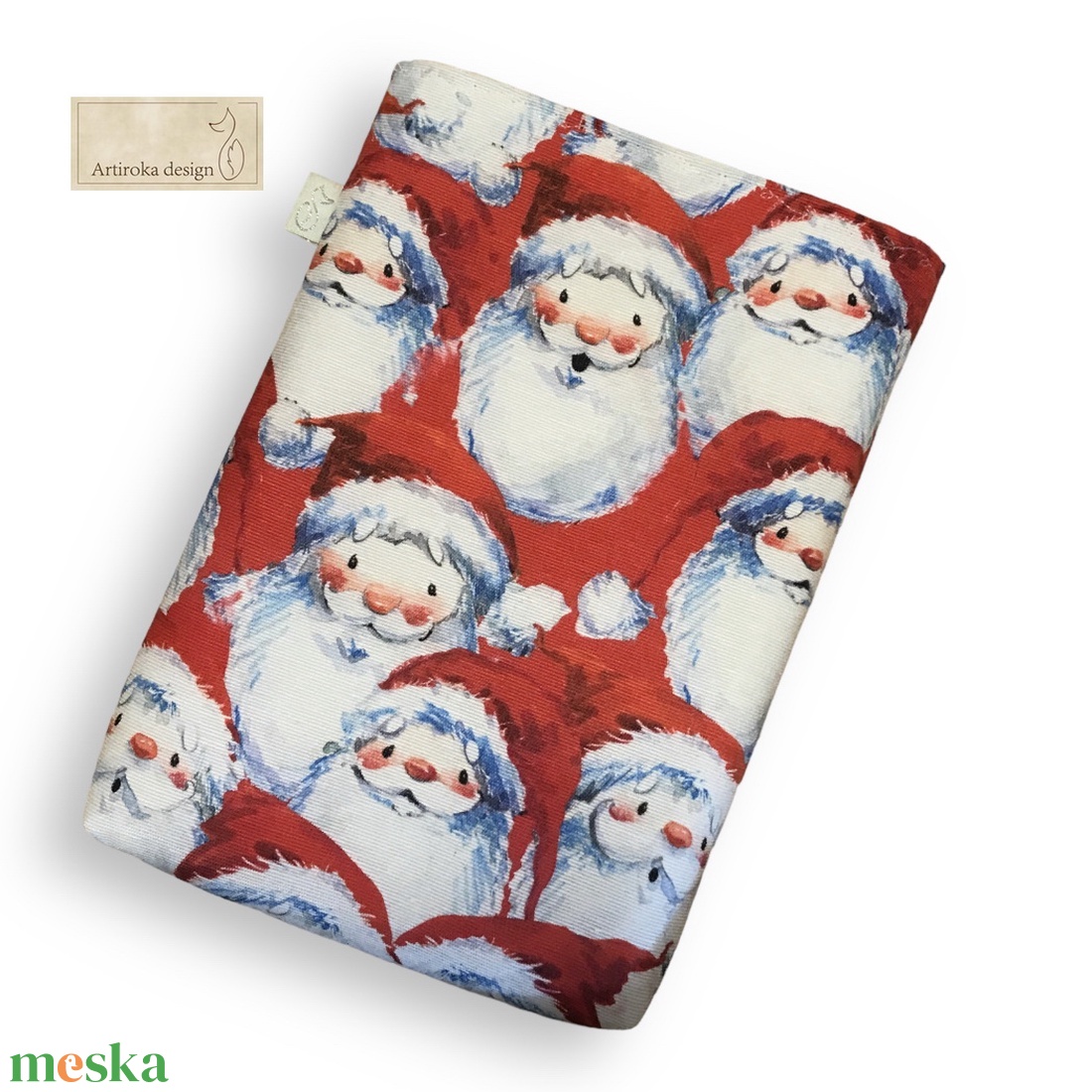 Vidám mikulás mintás könyvtok vagy e-book tok - Artiroka design - könyv & zene - könyvtok - Meska.hu
