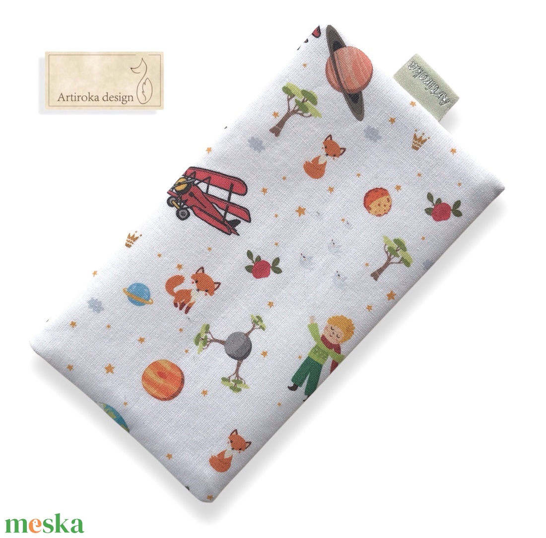 Kis herceg és a rózsa mintás PRÉMIUM pamut zsebkendő tartó  - Artiroka design - táska & tok - pénztárca & más tok - zsebkendőtartó tok - Meska.hu