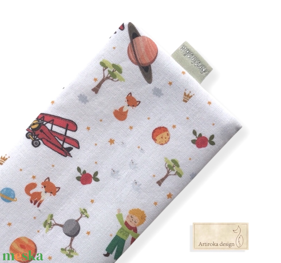 Kis herceg és a rózsa mintás PRÉMIUM pamut zsebkendő tartó  - Artiroka design - táska & tok - pénztárca & más tok - zsebkendőtartó tok - Meska.hu