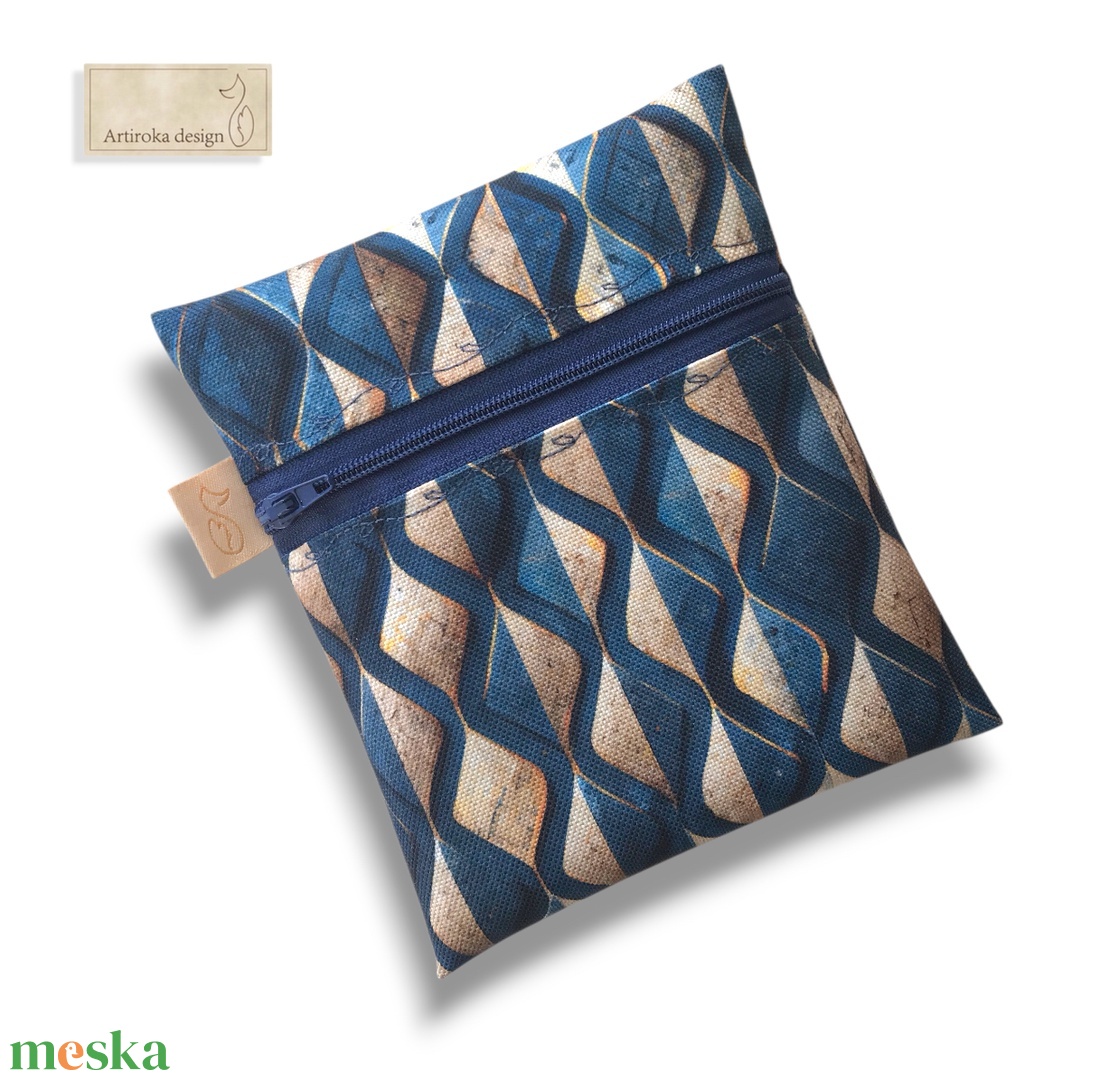 Vízálló geometria mintás egészségügyi betét tartó - Artiroka design - szépségápolás - intim higiénia - egészségügyi tartó - Meska.hu