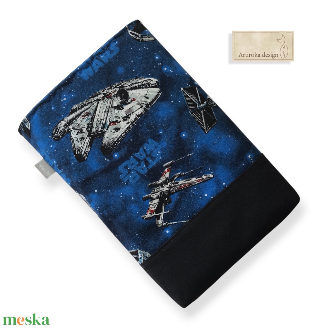 Bélelt könyvtok, ebook tok, tablet tok -  Millenium falcon mintás - Artiroka design - könyv & zene - könyvtok - Meska.hu