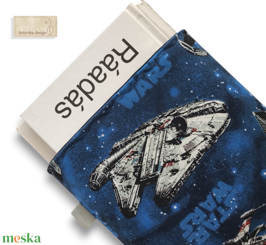 Bélelt könyvtok, ebook tok, tablet tok -  Millenium falcon mintás - Artiroka design - könyv & zene - könyvtok - Meska.hu