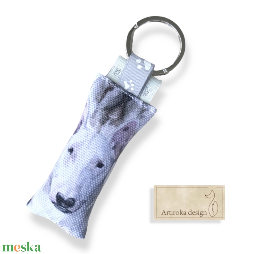  Bull terrier kutya mintás kulcstartó-  Artiroka design  - táska & tok - kulcstartó & táskadísz - kulcstartó - Meska.hu