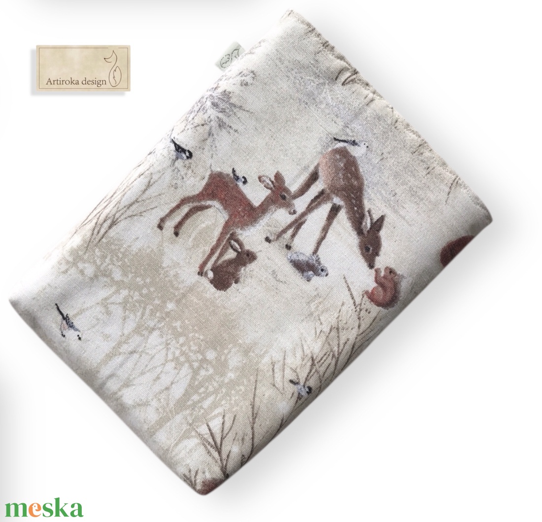 Könyvtok erdei randevú mintával, gombos zárral  - Artiroka design - könyv & zene - könyvtok - Meska.hu