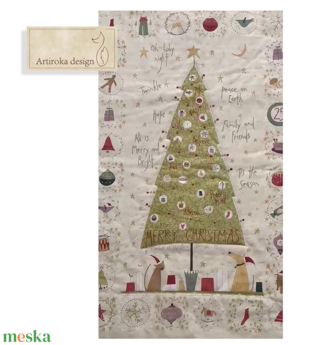 Örök karácsonyfa, prémium pamut textilből - Artiroka design - karácsony - karácsonyi lakásdekoráció - karácsonyfa, grincsfa - Meska.hu