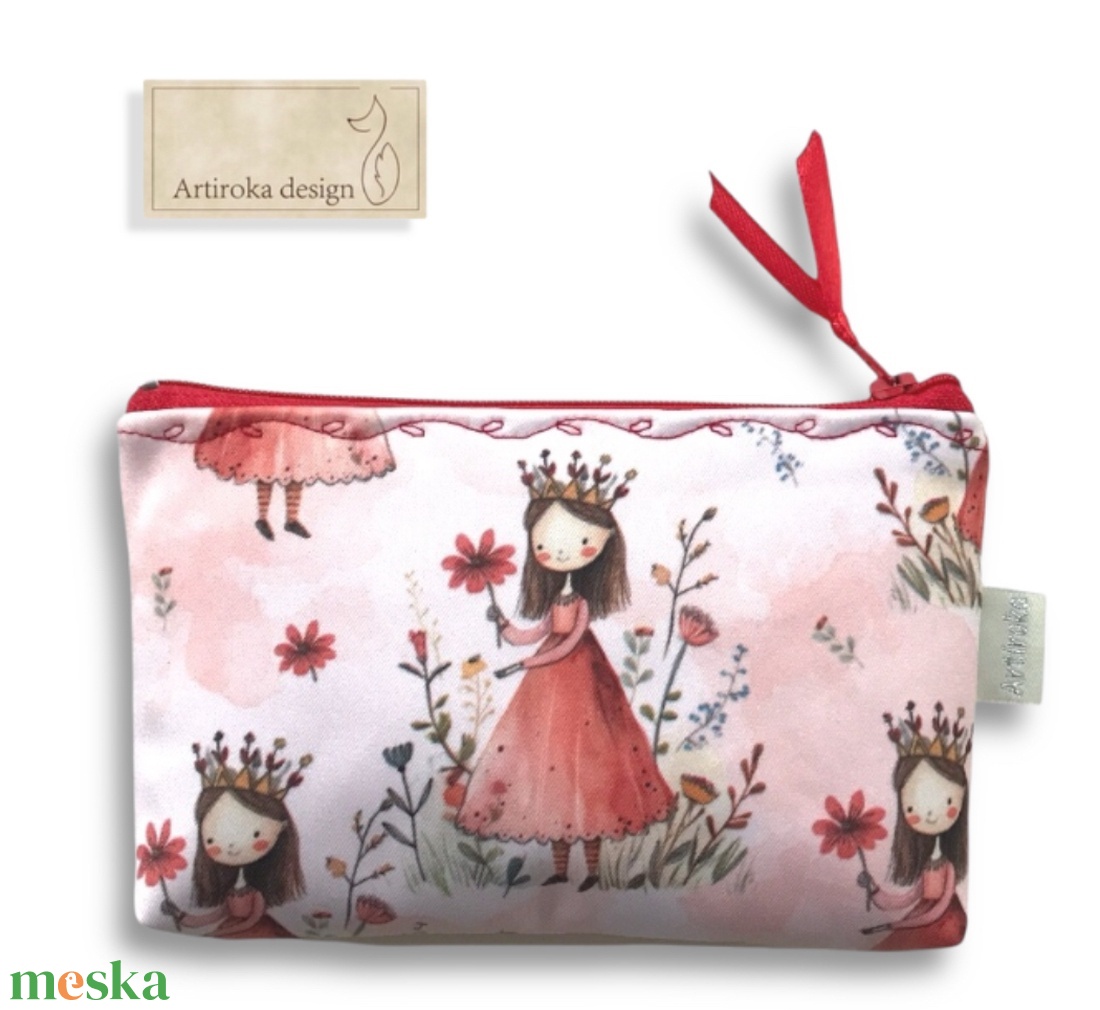 Kislány a virágos mezőn mintás irattartó pénztárca - Artiroka design - táska & tok - pénztárca & más tok - pénztárca - gyerek pénztárca - Meska.hu