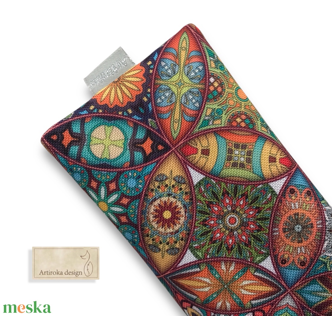 Zsebkendő tartó - színes mandala mintával   - Artiroka design - táska & tok - pénztárca & más tok - zsebkendőtartó tok - Meska.hu