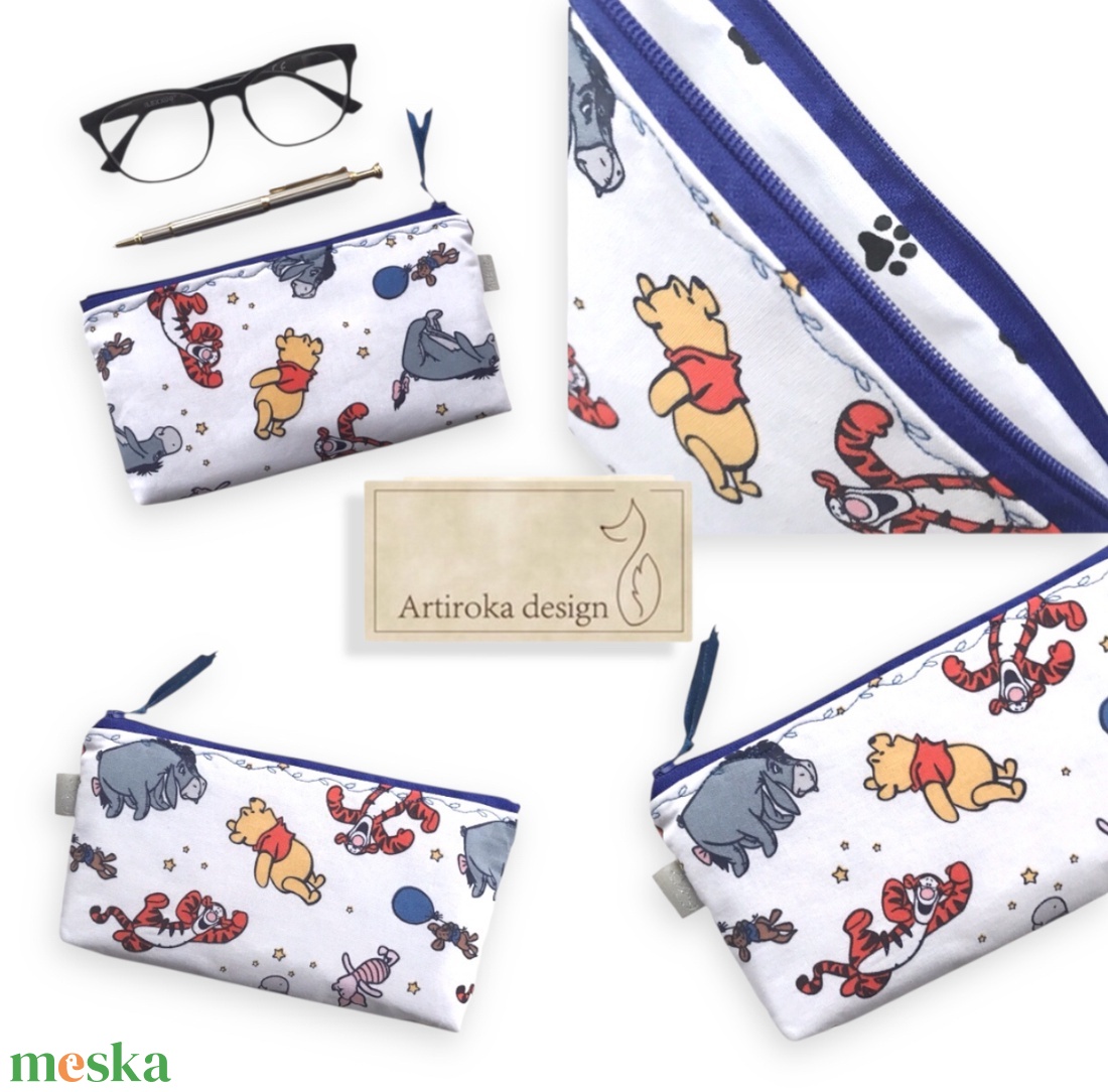 Micimackó, Tigris, Zsebibaba, Szamár és Malacka szülinapi mulatsága mintás tolltartó neszesszer, pénztárca - BALLAGÁS - táska & tok - neszesszer - Meska.hu