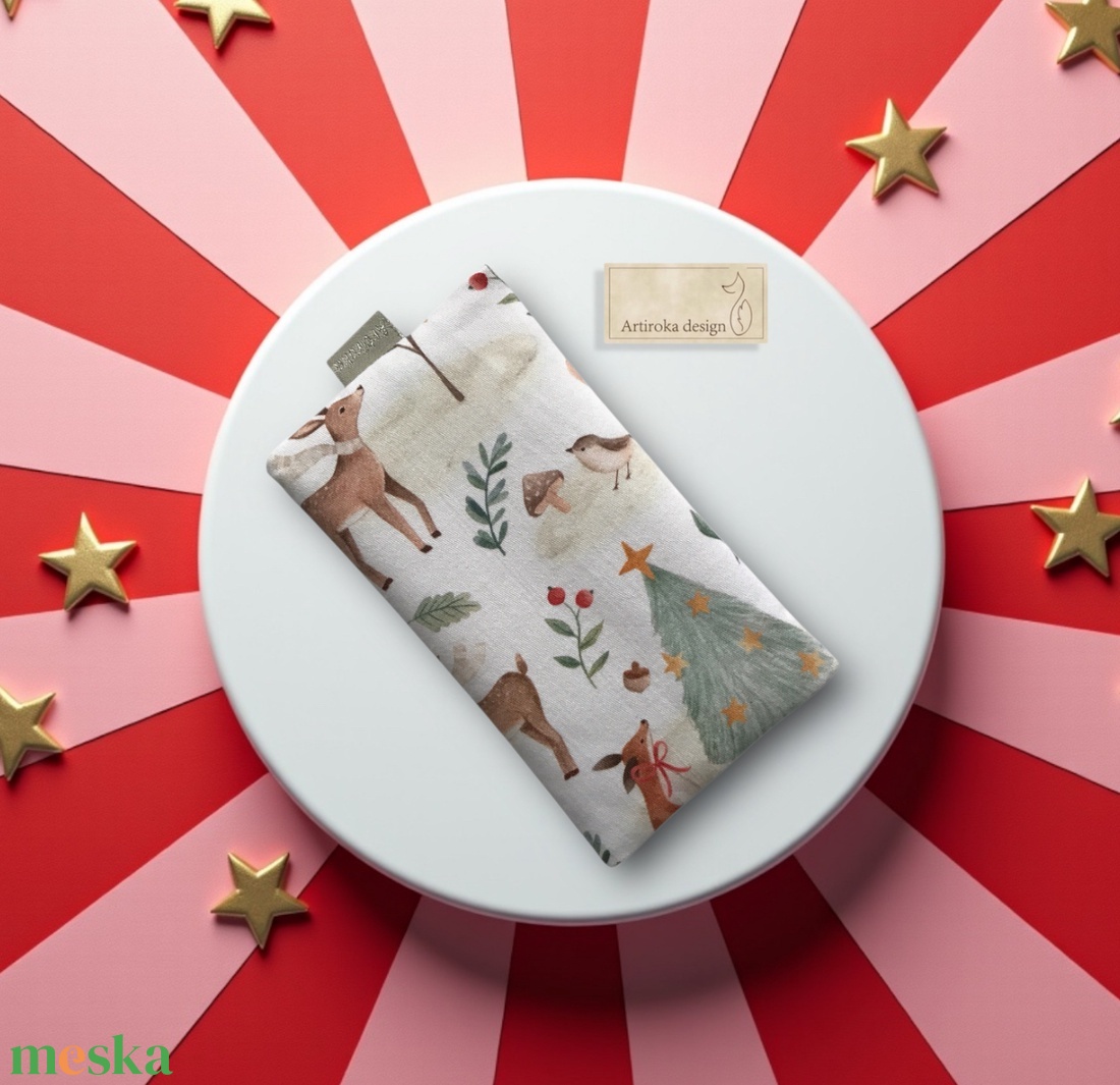 Erdei randevú - róka nyuszi, mókus és őzike mintás prémium papírzsebkendő tartó - Artiroka design - táska & tok - pénztárca & más tok - zsebkendőtartó tok - Meska.hu