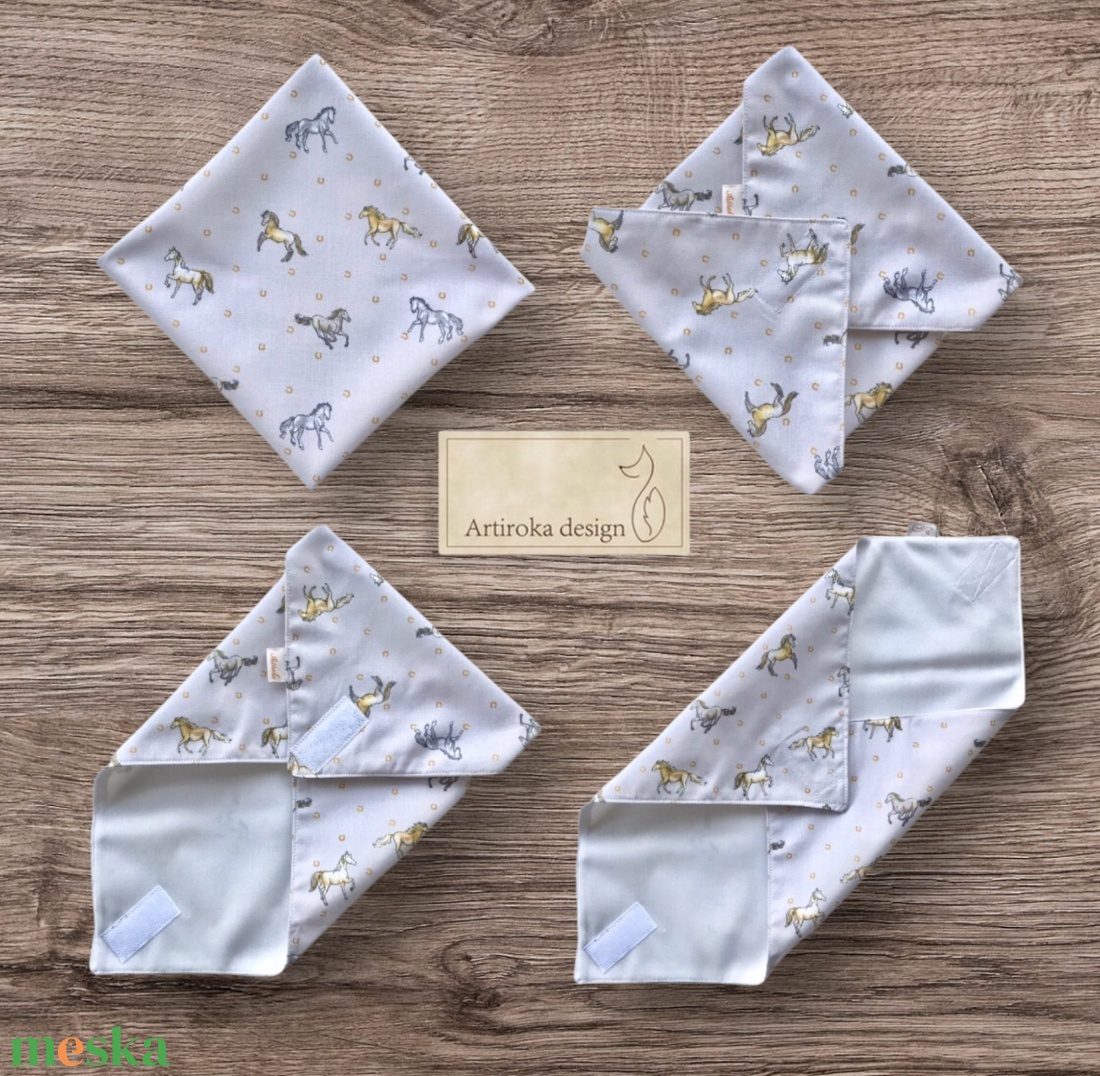 Ló mintás PRÉMIUM pamut újraszalvéta, szendvics vagy uzsonna csomagoló  - Artiroka design - táska & tok - uzsonna- & ebéd tartó - szendvics csomagoló - Meska.hu