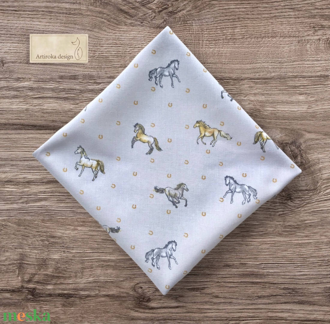 Ló mintás PRÉMIUM pamut újraszalvéta, szendvics vagy uzsonna csomagoló  - Artiroka design - táska & tok - uzsonna- & ebéd tartó - szendvics csomagoló - Meska.hu