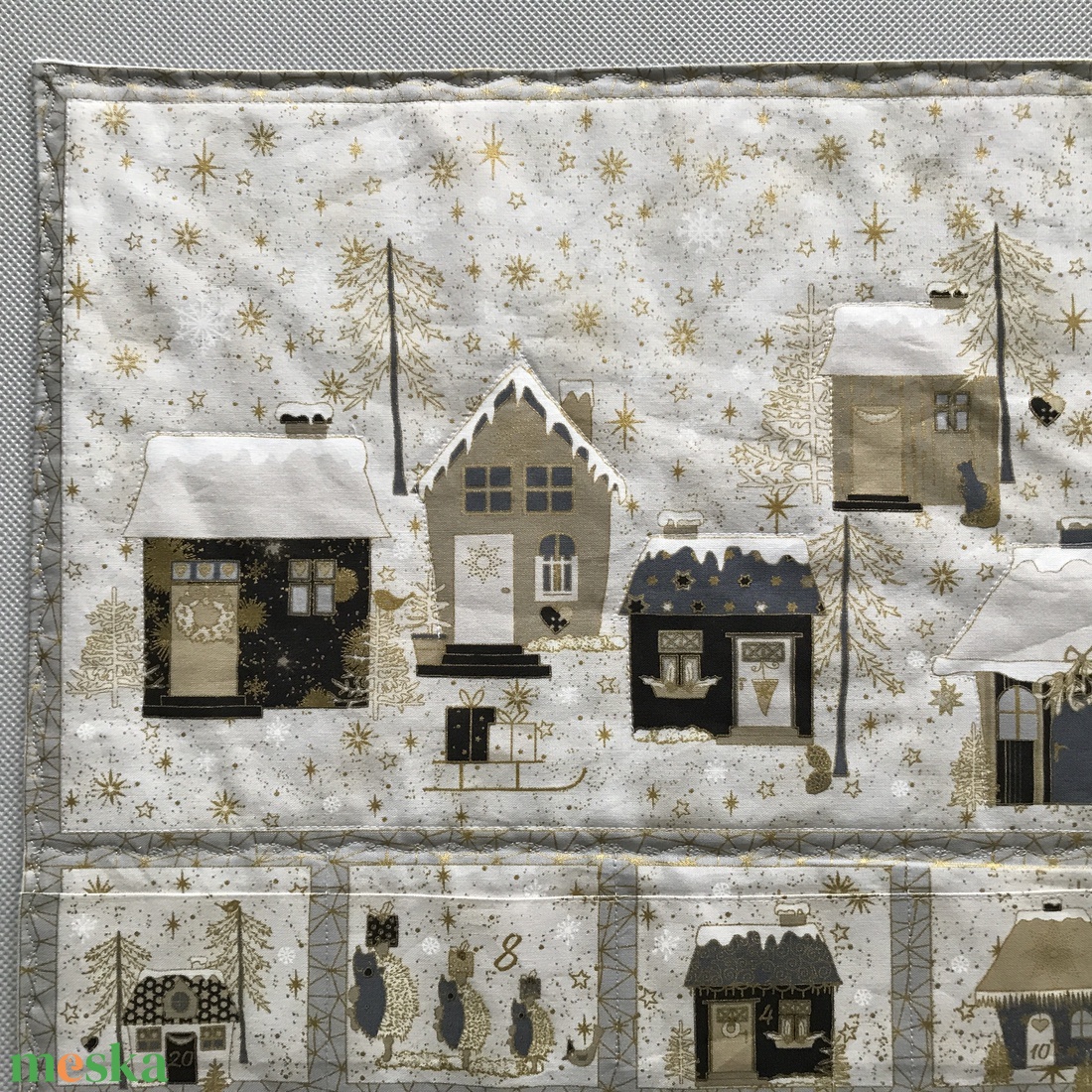 Adventi naptár natúr színekben, prémium textilből - Artiroka design - karácsony - adventi díszek - adventi naptár - Meska.hu