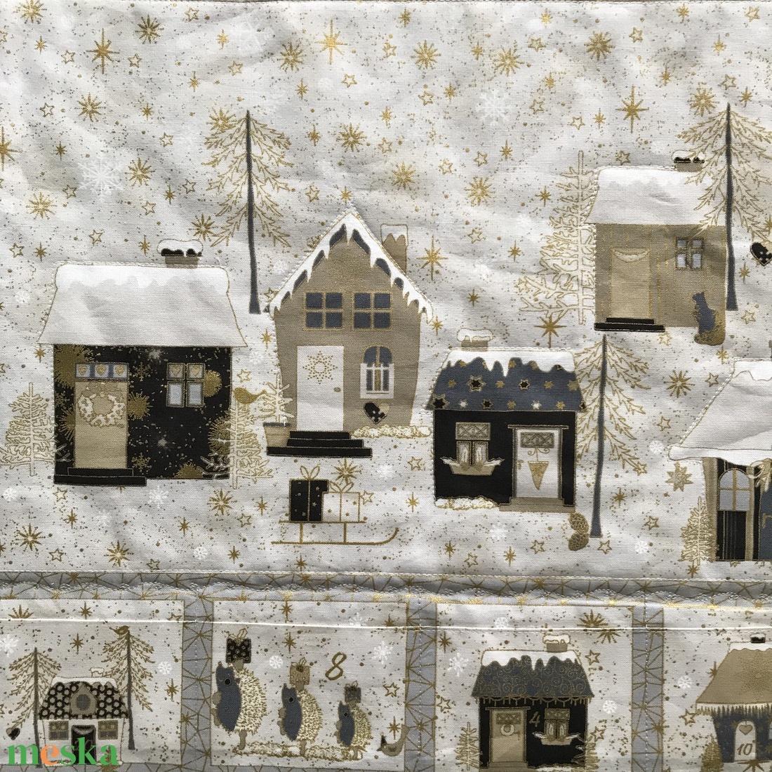 Adventi naptár natúr színekben, prémium textilből - Artiroka design - karácsony - adventi díszek - adventi naptár - Meska.hu