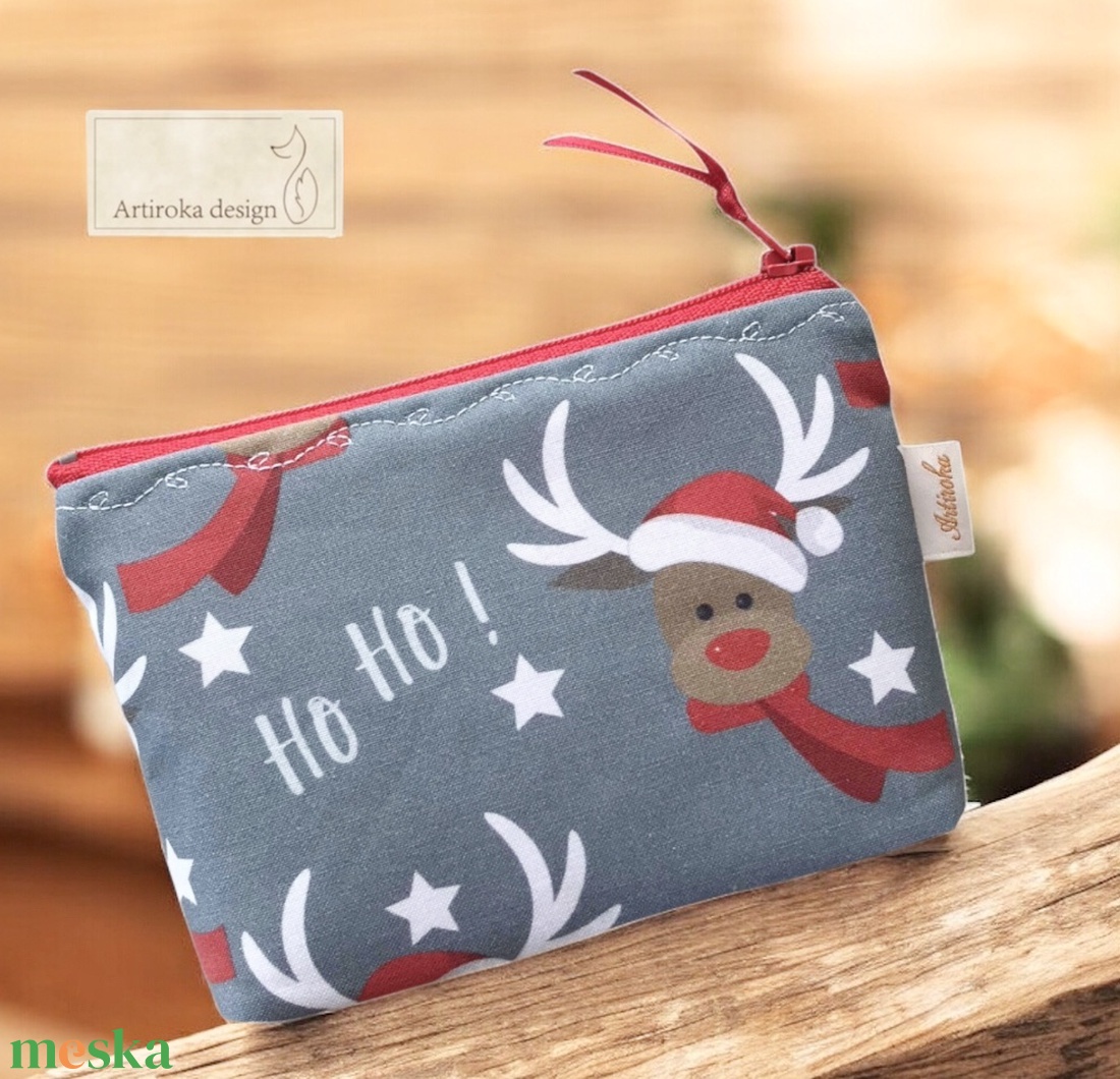 Rénszarvas mintás irattartó pénztárca vagy tolltartó neszesszer  - Artiroka design  - táska & tok - pénztárca & más tok - pénztárca - gyerek pénztárca - Meska.hu
