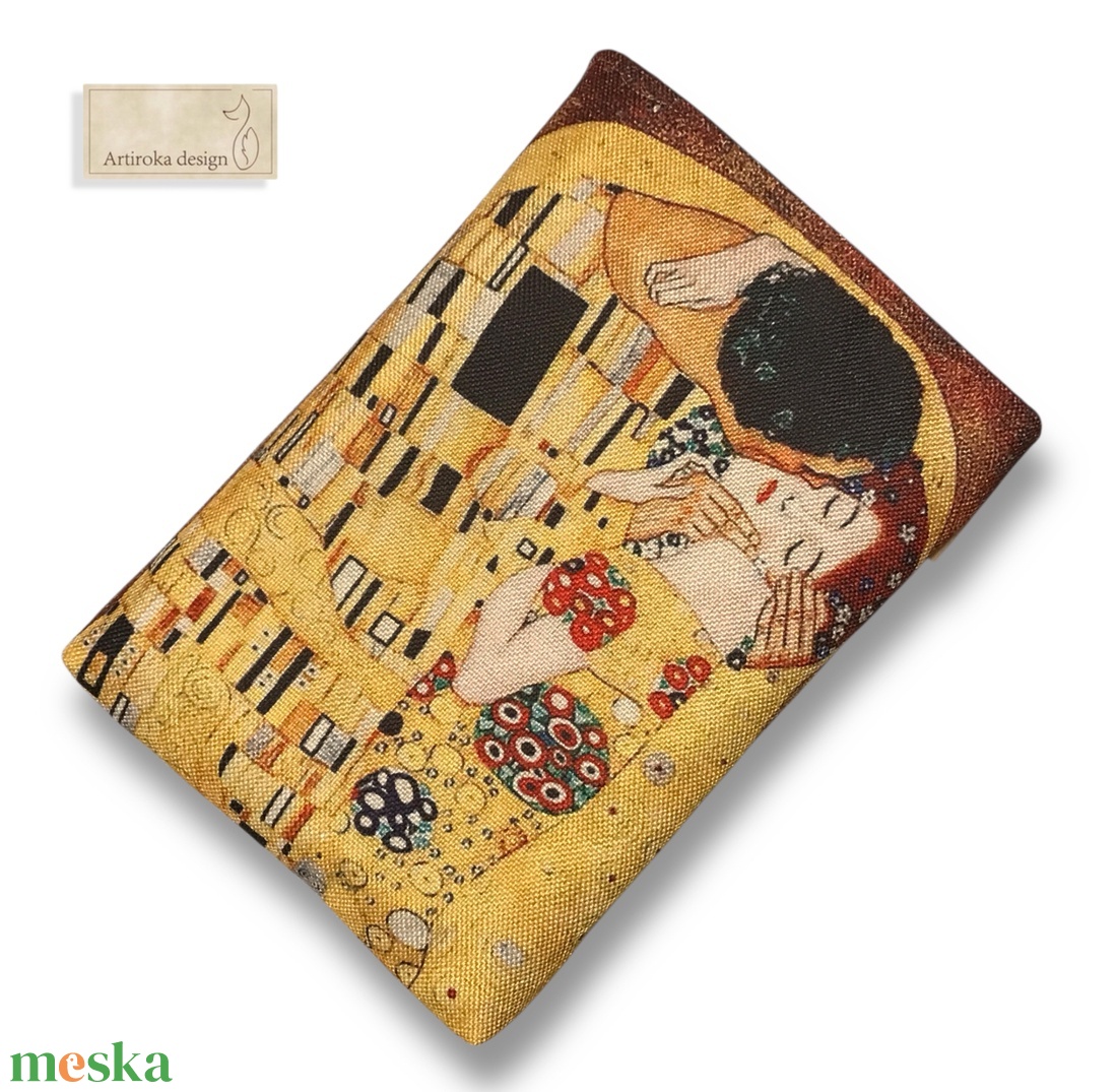 Könyvtok - Klimt,  A csók festménye mintával  - könyv & zene - könyvtok - Meska.hu
