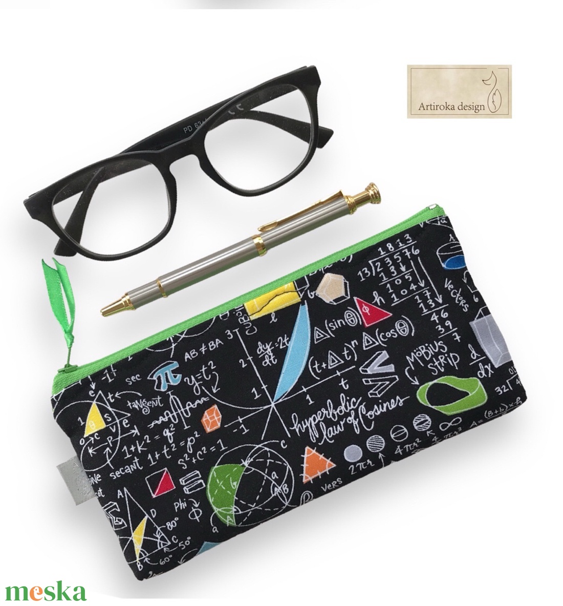 Kistudós, nagytudós  mintás tolltartó, neszesszer, szemüvegtok -  Matematika - Artiroka design - táska & tok - neszesszer - Meska.hu