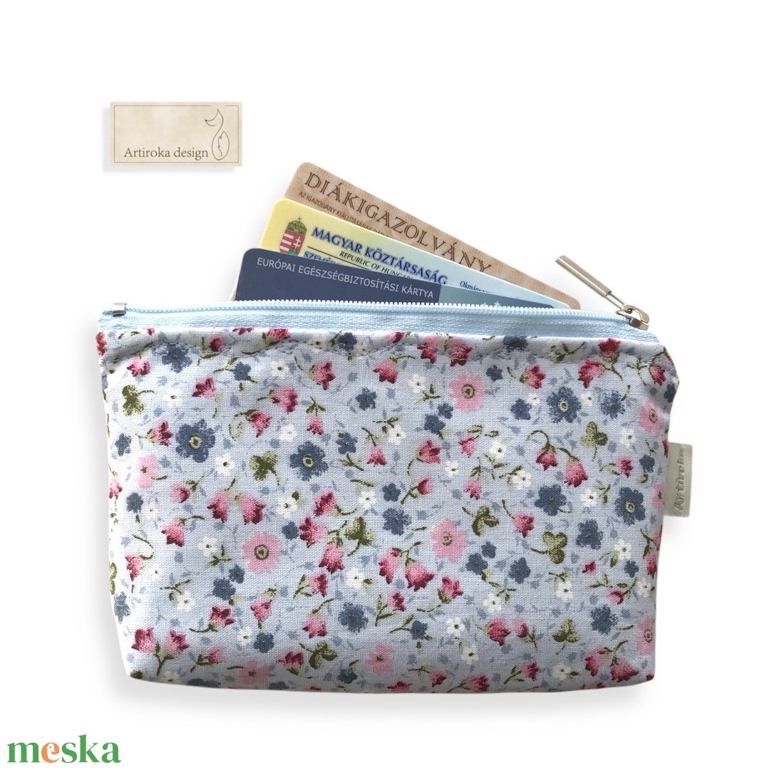 Virágtenger mintás  irattartó pénztárca - Artiroka design - táska & tok - pénztárca & más tok - pénztárca - női pénztárca - Meska.hu