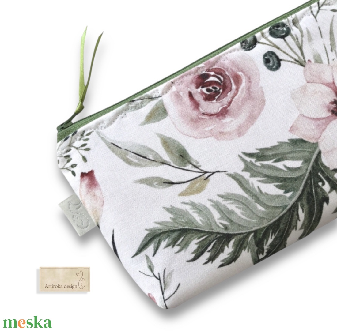 Pasztell virág mintás prémium tolltartó neszesszer, szemüvegtok vagy mobiltok - Artiroka design - táska & tok - pénztárca & más tok - pénztárca - női pénztárca - Meska.hu