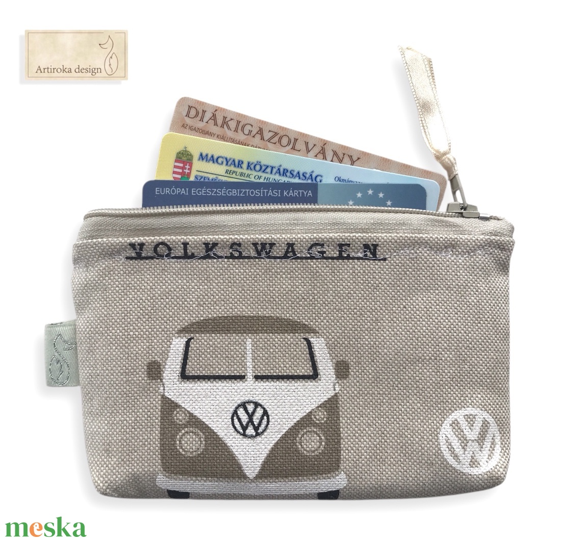 Retro Volkswagen busz mintás, irattartó pénztárca - Artiroka design - táska & tok - pénztárca & más tok - pénztárca - férfi pénztárca - Meska.hu
