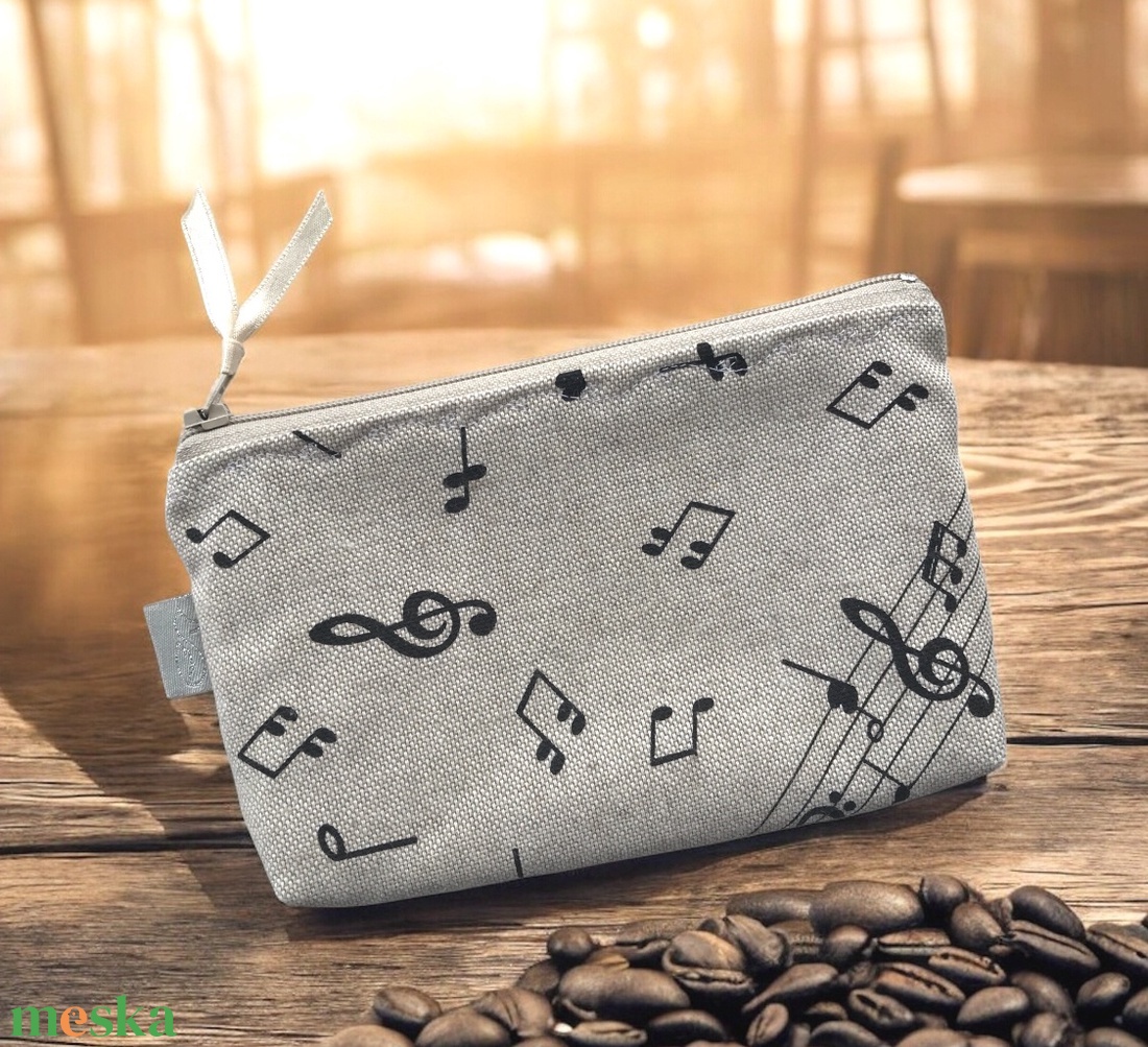 Dallamok szárnyán - dallam és hangjegyek mintás prémium tolltartó neszesszer, szemüvegtok - Artiroka design - táska & tok - pénztárca & más tok - pénztárca - férfi pénztárca - Meska.hu