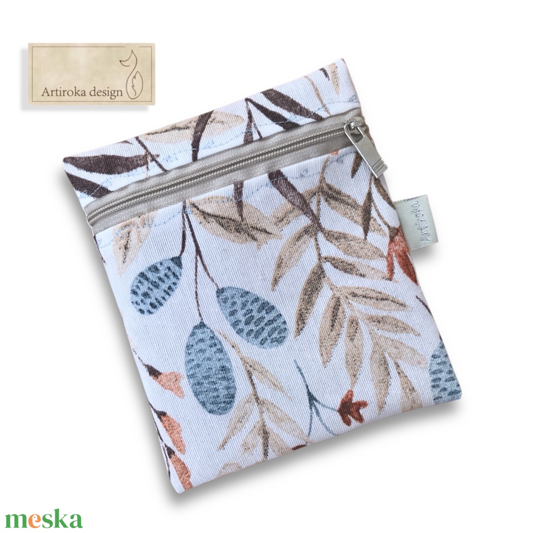 Egészségügyi betét tartó, őszi virágos rét mintával - Artiroka design - szépségápolás - intim higiénia - egészségügyi tartó - Meska.hu