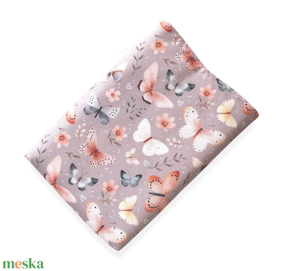 Bélelt, vízálló könyvtok, pillangó és virág mintás, gombos zárral  -  Artiroka design  - könyv & zene - könyvtok - Meska.hu