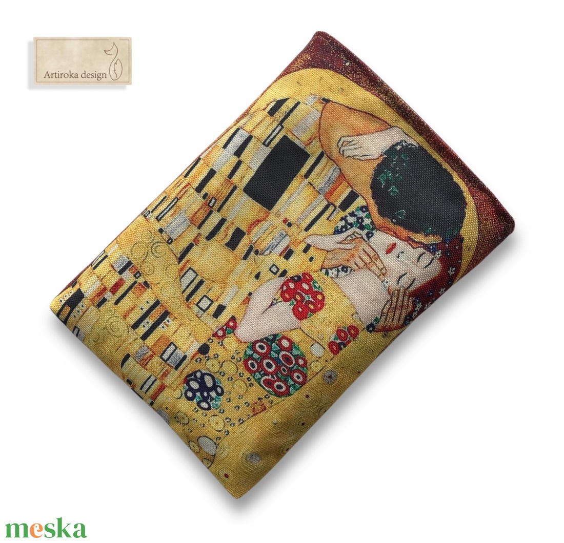 Könyvtok - Klimt,  A csók festménye mintával  - könyv & zene - könyvtok - Meska.hu
