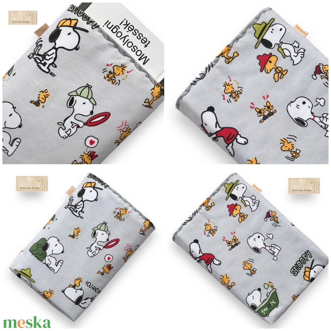 Snoopy kutya és barátai mintás KÖNYVTOK  - Artiroka design - könyv & zene - könyvtok - Meska.hu
