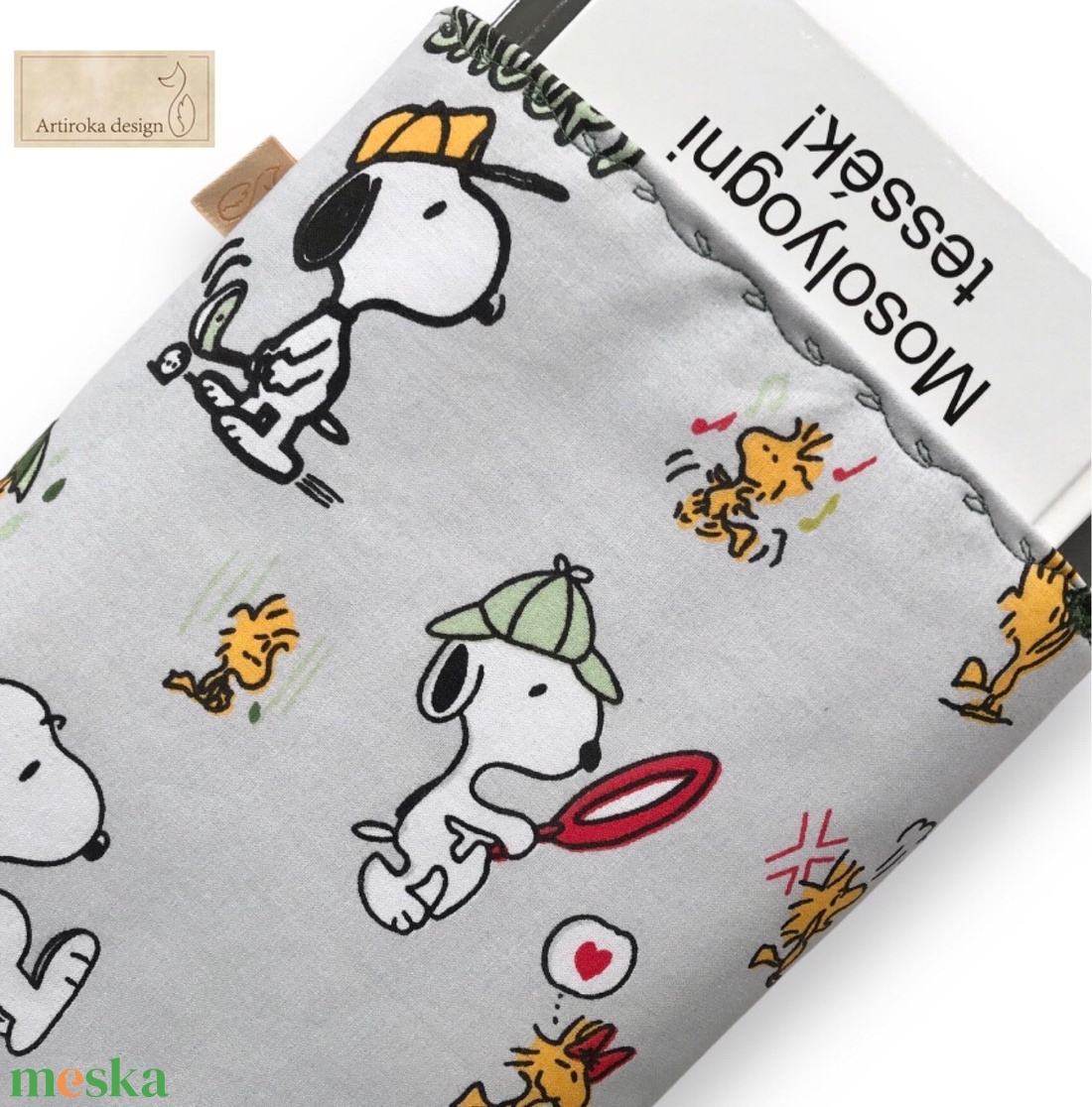 Snoopy kutya és barátai mintás KÖNYVTOK  - Artiroka design - könyv & zene - könyvtok - Meska.hu