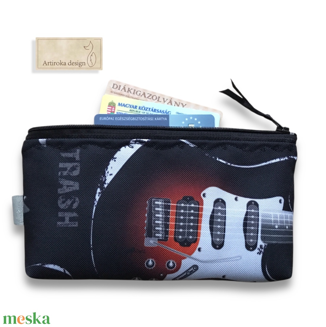 Gitár mintás tolltartó neszesszer, szemüvegtok vagy mobiltok - Artiroka design  - táska & tok - neszesszer - Meska.hu