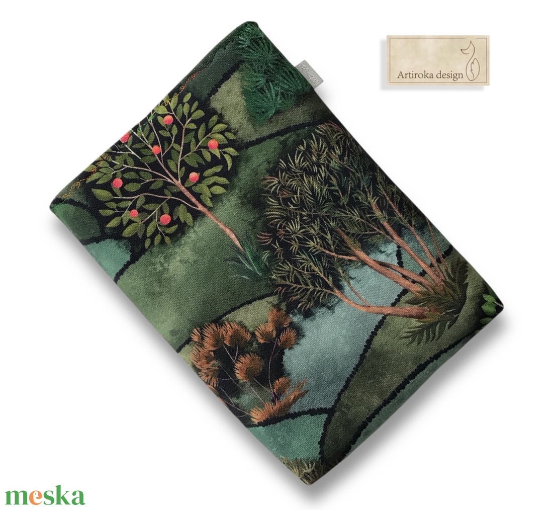 Bélelt könyvtok - nyári titkos kert mintával, gombos zárral - Artiroka design - könyv & zene - könyvtok - Meska.hu