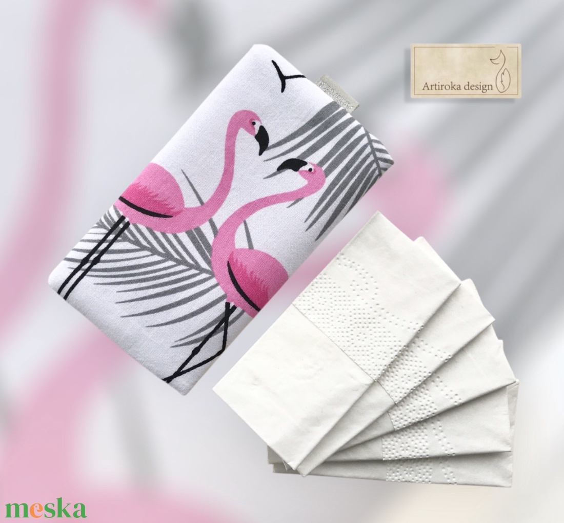 Retro fényképezőgép  mintás bélelt papírzsebkendő tartó - Artiroka design - táska & tok - pénztárca & más tok - zsebkendőtartó tok - Meska.hu