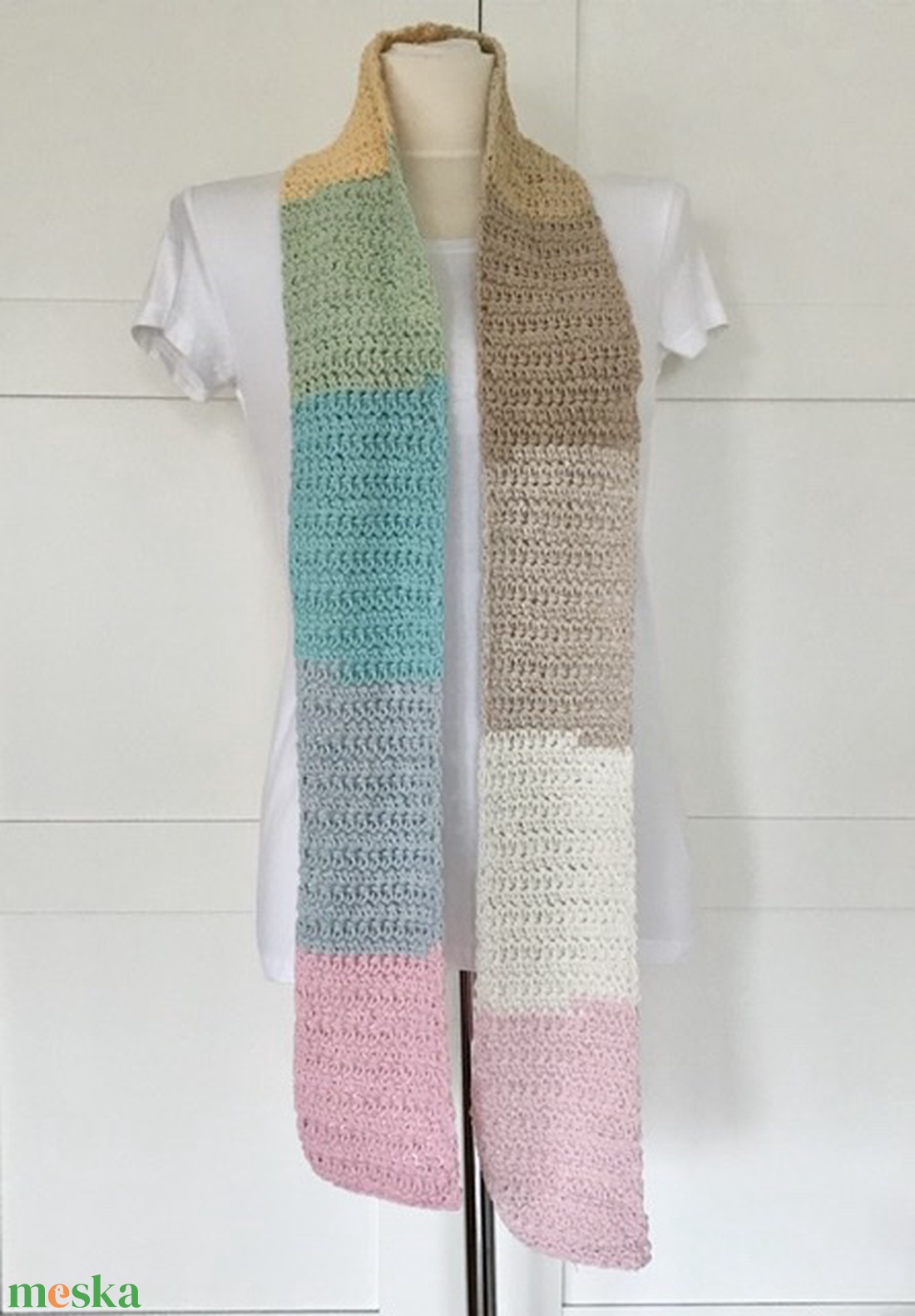 Színátmenetes pamut kézműves sál - Artiroka design  - ruha & divat - sál, sapka, kendő - sál - Meska.hu