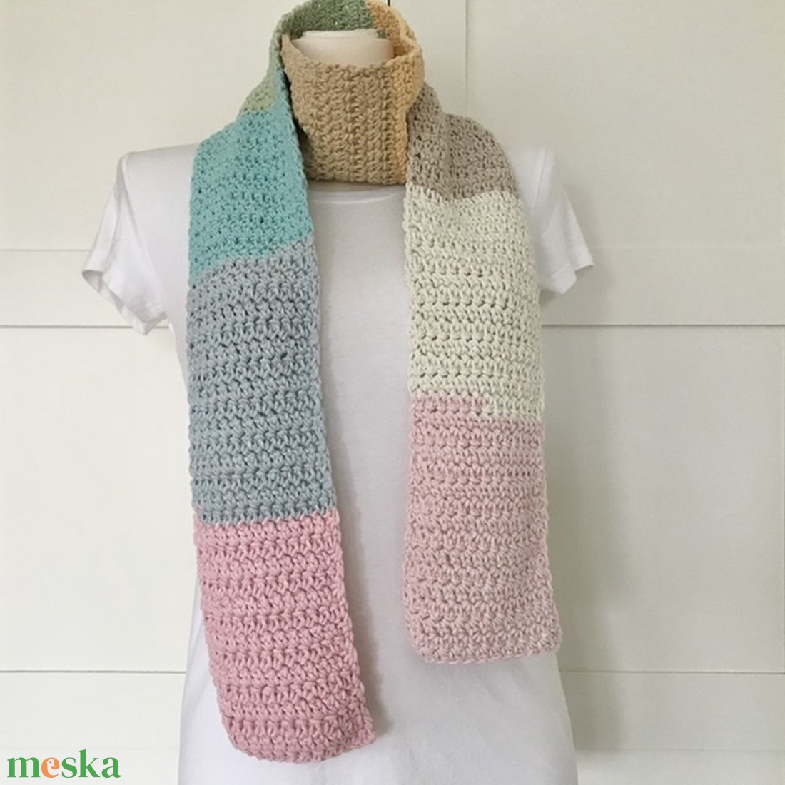 Színátmenetes pamut kézműves sál - Artiroka design  - ruha & divat - sál, sapka, kendő - sál - Meska.hu